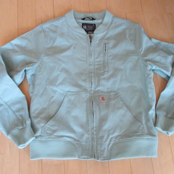 New Carhartt Canvas Bomber Jacket Womens Large - Picture 2 of 13